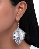 Paparazzi Earring - Feathered Flair - Silver
