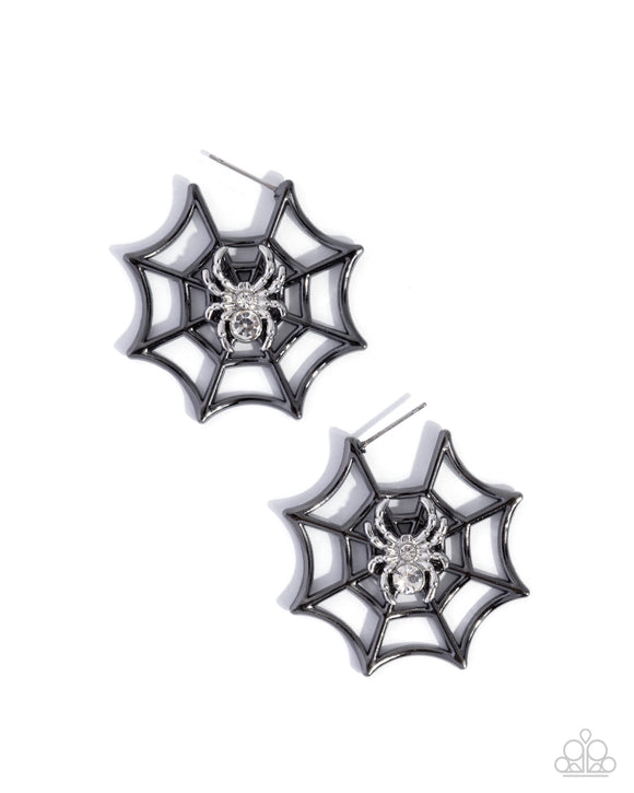 Paparazzi Earring - Spiderweb Showcase - Black