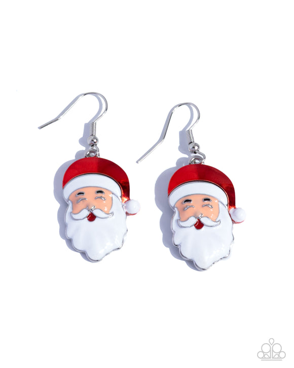 Paparazzi Earring - Santa Baby - Red