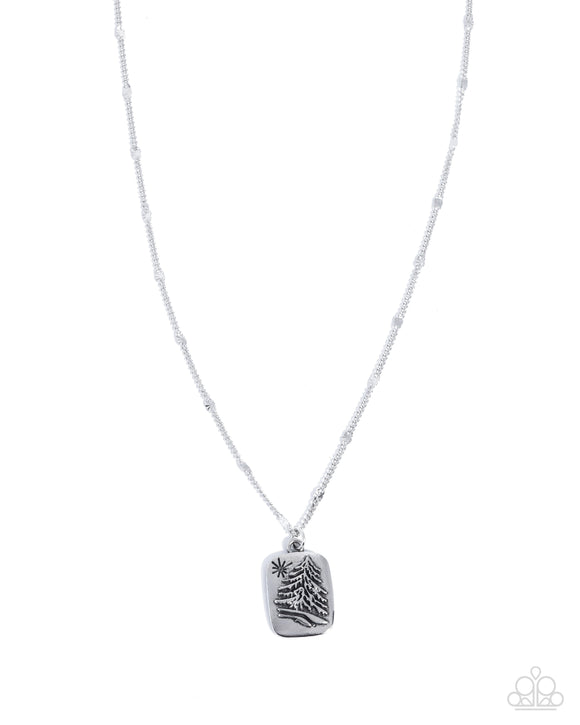 Paparazzi Necklace - Pine Tree Prize - Silver