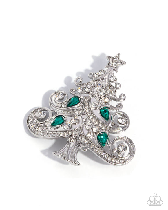 Paparazzi Brooch - Twinkling Tannenbaum - Green