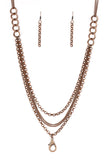 Paparazzi Necklace - Mechanical Mayhem - Copper Lanyard
