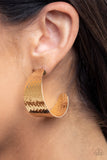 Paparazzi Earring - Flatten The Curve - Gold Hoop