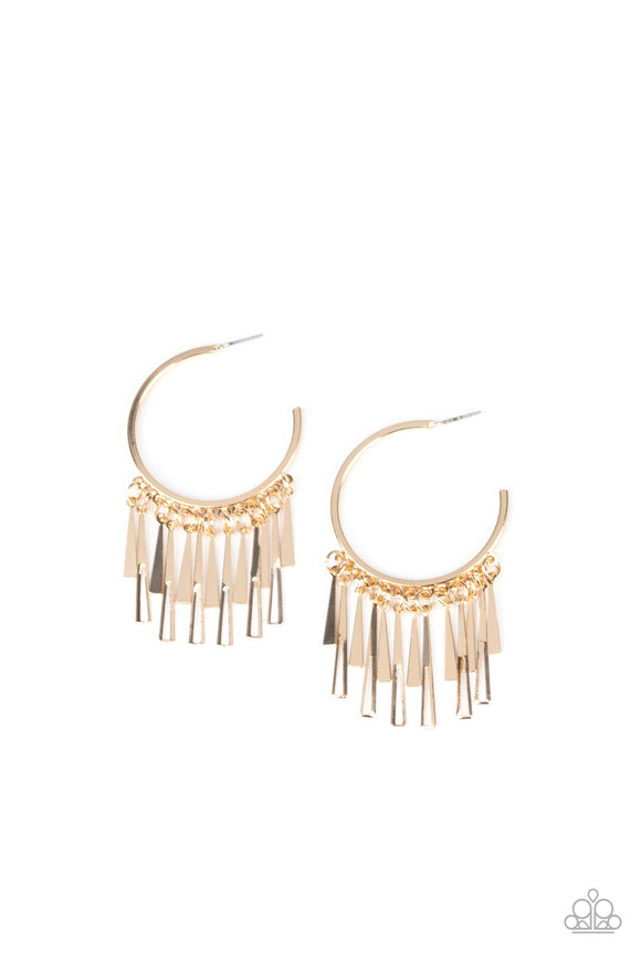 Paparazzi Earring - Bring The Noise - Gold Hoop