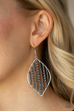 Paparazzi Earring - Leaf Motif - Silver