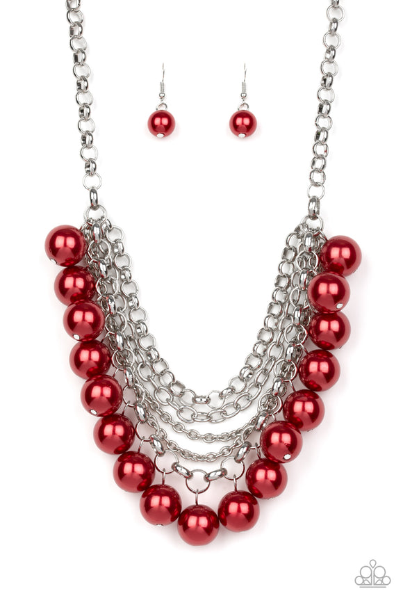 Paparazzi Necklace - One-Way WALL STREET - Red