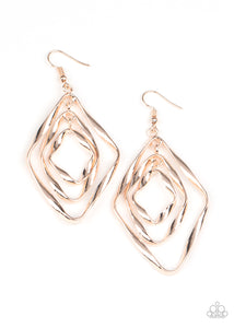 Paparazzi Earring - Retro Resplendence - Rose Gold