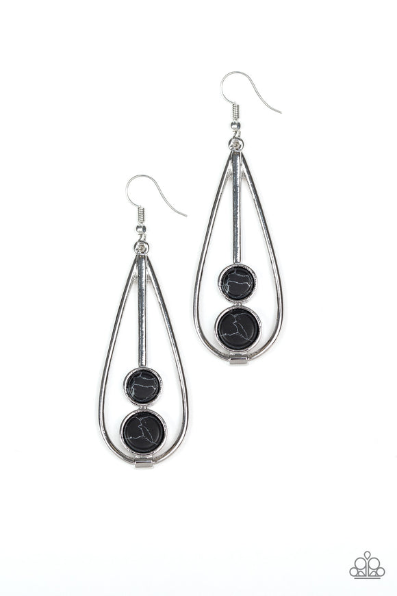 Paparazzi Earring - Natural Nova - Black