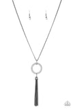Paparazzi Necklace - Straight To The Top - Black Gunmetal