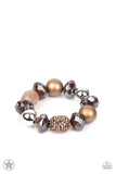 Paparazzi Bracelet - All Cozied Up - Brown Blockbuster