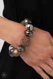Paparazzi Bracelet - All Cozied Up - Brown Blockbuster