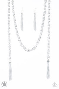 Paparazzi Necklace - Scarfed For Attention - Silver Blockbuster