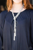 Paparazzi Necklace - Scarfed For Attention - Silver Blockbuster