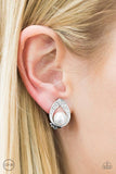 Paparazzi Earring - Top CLASSIC - White Clip-On