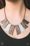 Paparazzi Necklace - A Fan Of The Tribe - Multi Blockbuster