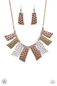 Paparazzi Necklace - A Fan Of The Tribe - Multi Blockbuster