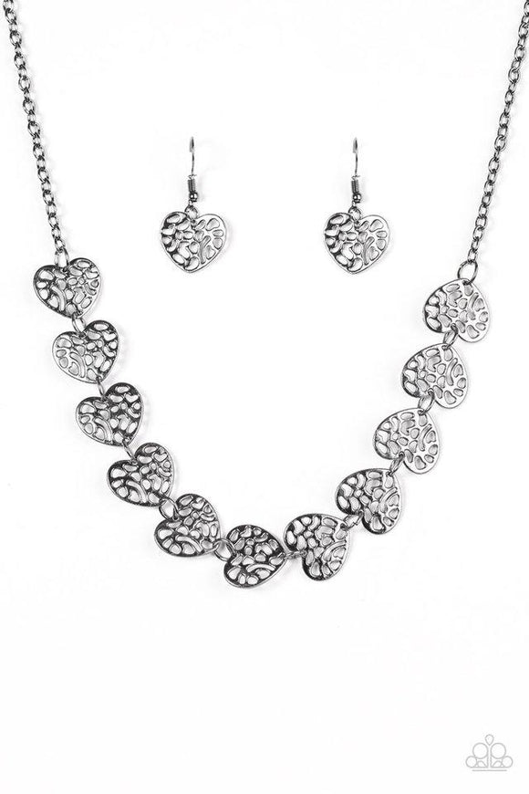 Paparazzi Necklace - With My HOLE Heart - Black