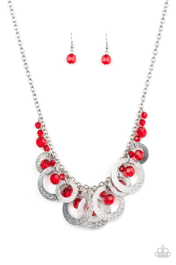 Paparazzi Necklace - Turn It Up - Red