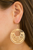 Paparazzi Earrings - Modernly Mayan - Gold