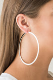 Paparazzi Earring - Size Them Up - Silver Hoop