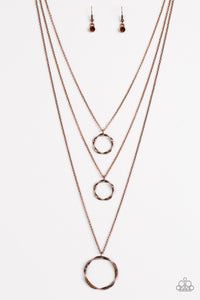 Paparazzi Necklace - Timelessly Twisted - Copper