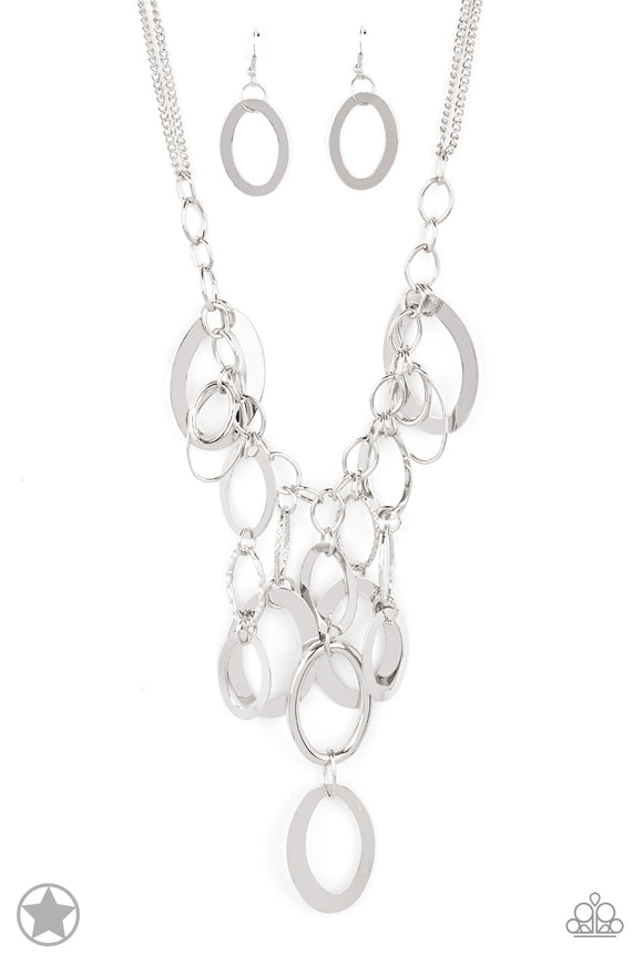Paparazzi Necklace - A Silver Spell - Silver Blockbuster