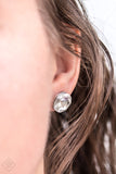 Paparazzi Earring - GLOWING, GLOWING Gone! - White