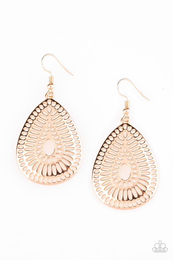 Paparazzi Earring - You Look GRATE! - Gold
