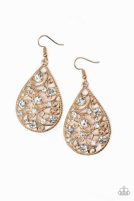 Paparazzi Earring - Certainly Courtier - Gold