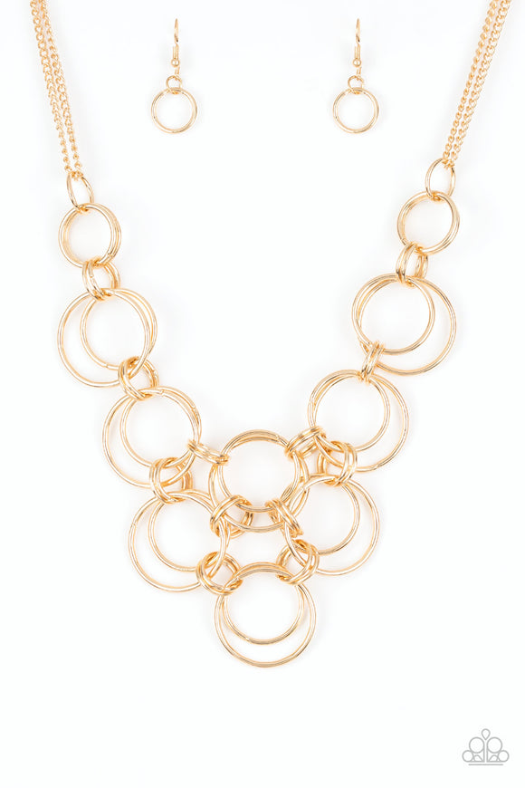 Paparazzi Necklace - Ringing Off The Hook - Gold