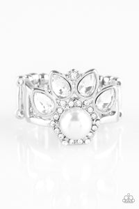 Paparazzi Ring - Crown Coronation - White LOP