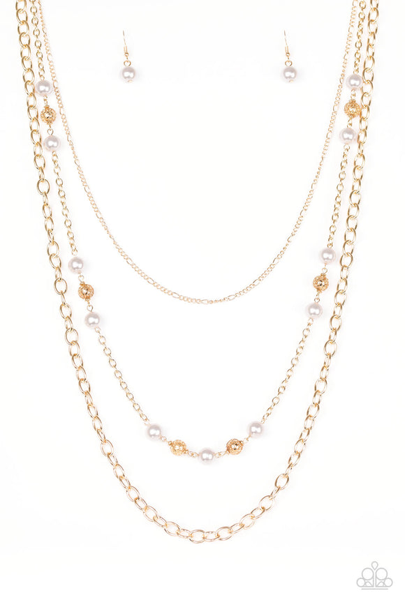 Paparazzi Necklace - Classical Cadence - Gold