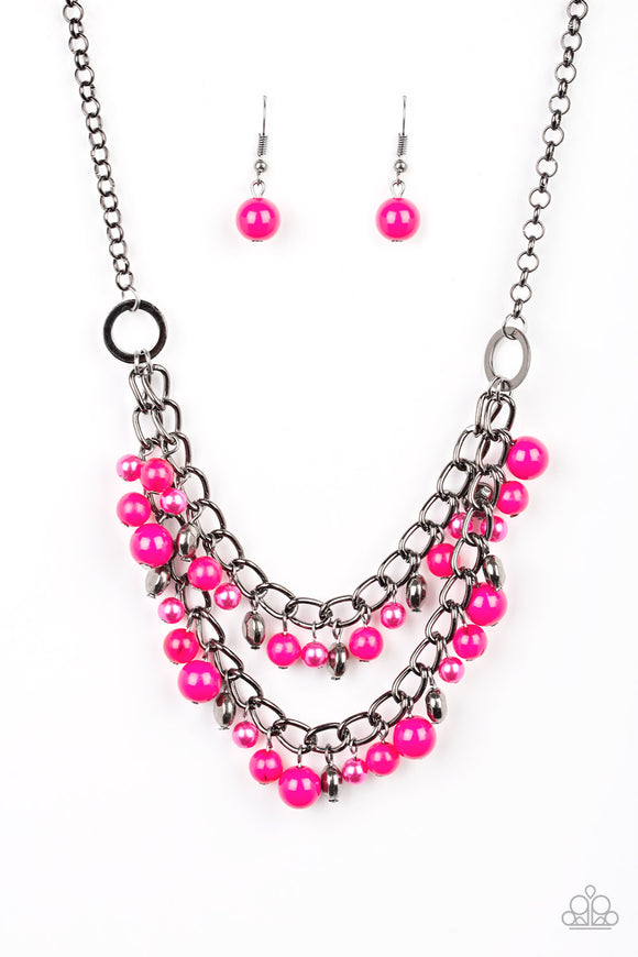 Paparazzi Necklace - Watch Me Now - Pink