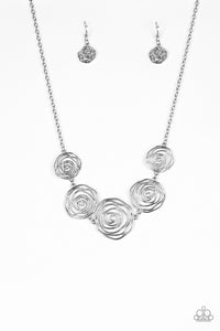 Paparazzi Necklace - Rosy Rosette - Silver