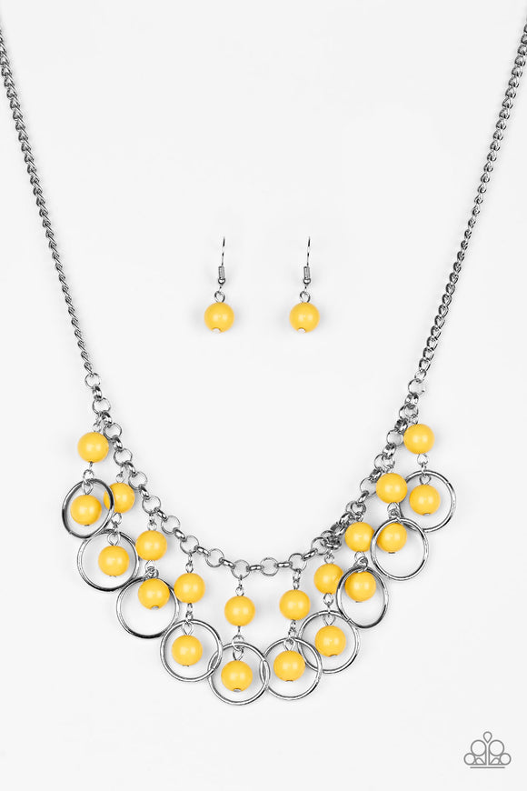 Paparazzi Necklace - Really Rococo - Yellow