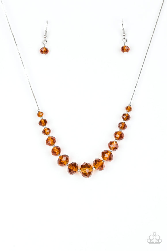 Paparazzi Necklace - Crystal Carriages - Brown