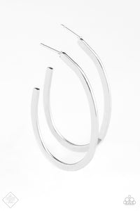 Paparazzi Earring - Above The Curve - Silver Hoop