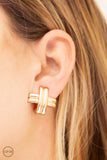 Paparazzi Earrings - Couture Crossover - Gold Clip-on