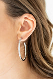 Paparazzi Earring - Comin' Into Money - White Hoop LOP
