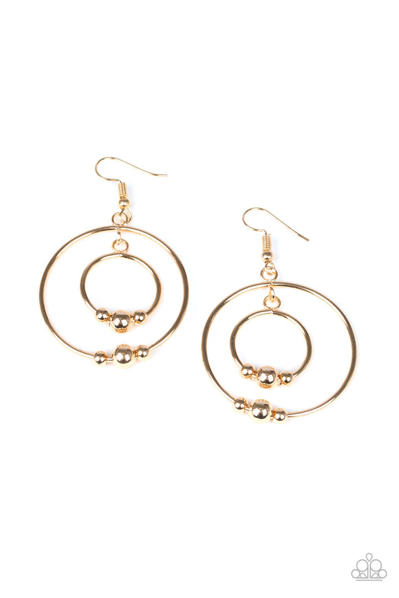 Paparazzi Earring - Center Of Attraction - Gold