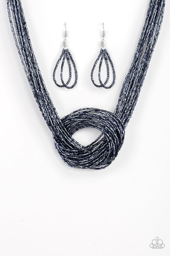 Paparazzi Necklace - Knotted Knockout - Blue