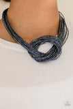 Paparazzi Necklace - Knotted Knockout - Blue