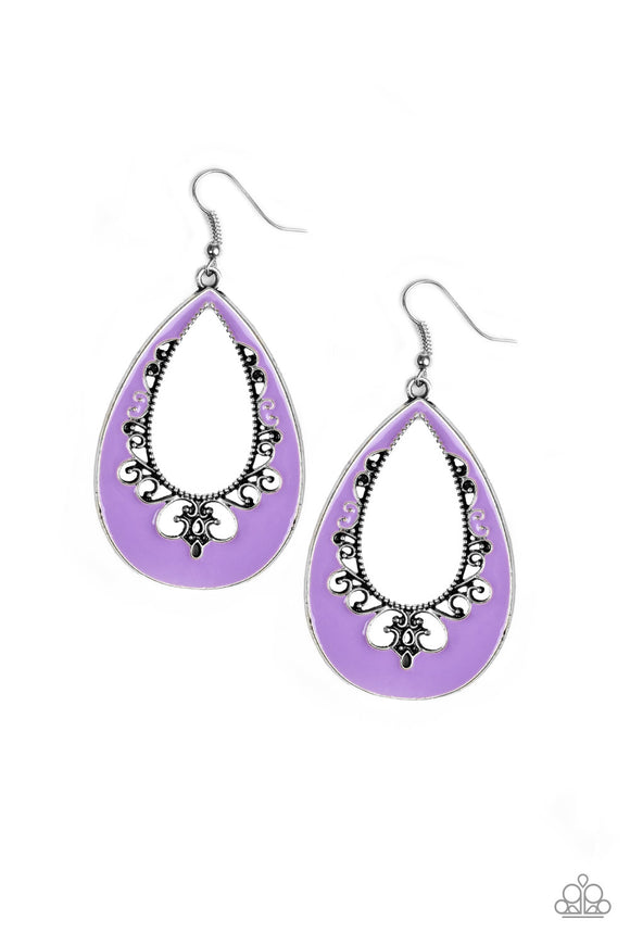 Paparazzi Earring - Compliments To The CHIC - Purple