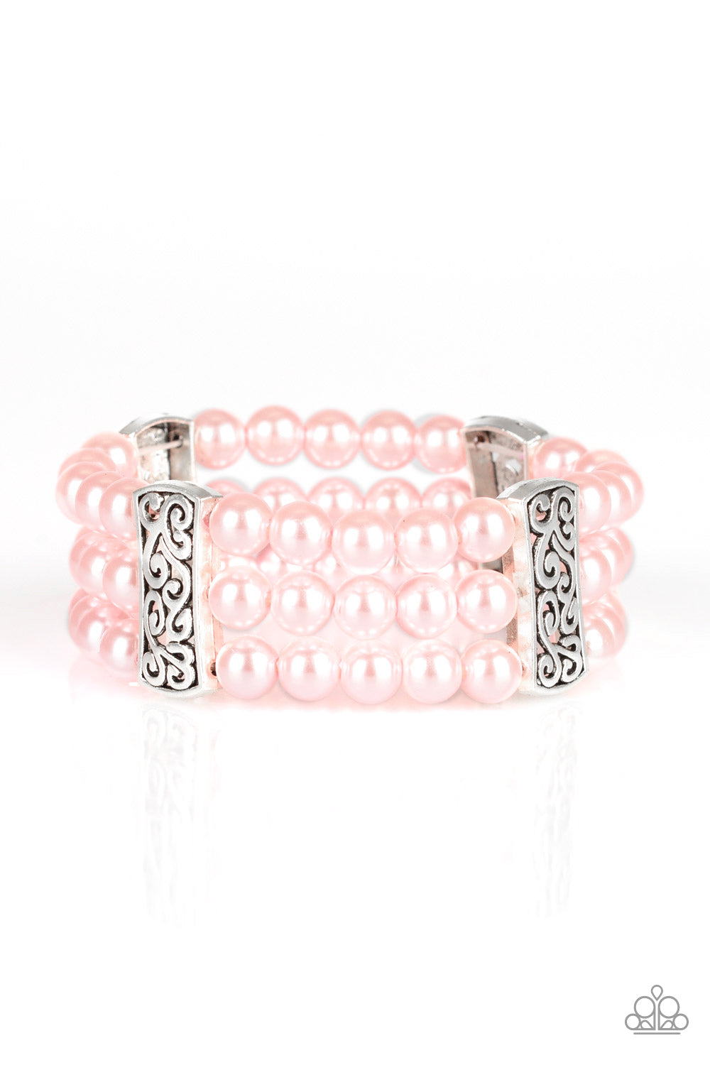 Sweetheart Secrets  Pink and Silver Heart Bracelet  Paparazzi Access   Bejeweled Accessories By Kristie