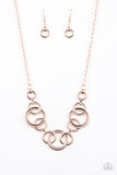 Paparazzi Necklace - Going In Circles - Rose Gold