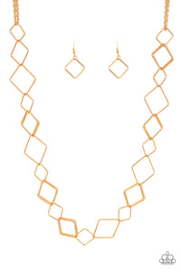 Paparazzi Necklace - Backed Into A Corner - Gold
