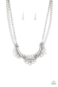 Paparazzi Necklace - Bow Before The Queen - White