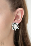 Paparazzi Earring - First-Rate Famous - White Clip-On
