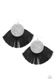 Paparazzi Earring - Foxtrot Fringe - Black