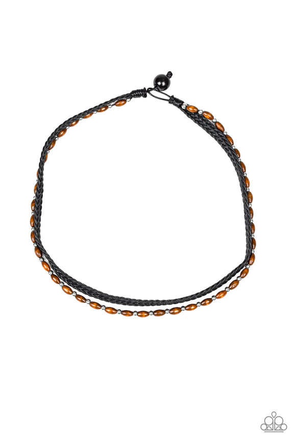 Paparazzi Urban Necklace - As Luck WOOD Have It - Black